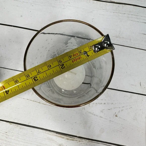 Libbey Clear 4" Votive Candle Holders Winter Christmas Set of 2 w Candles - Picture 7 of 7